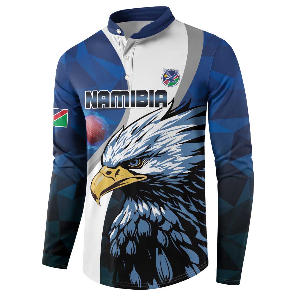 Custom Namibia Cricket Button Sweatshirt Go Champions