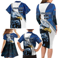 Custom Namibia Cricket Family Matching Long Sleeve Bodycon Dress and Hawaiian Shirt Go Champions