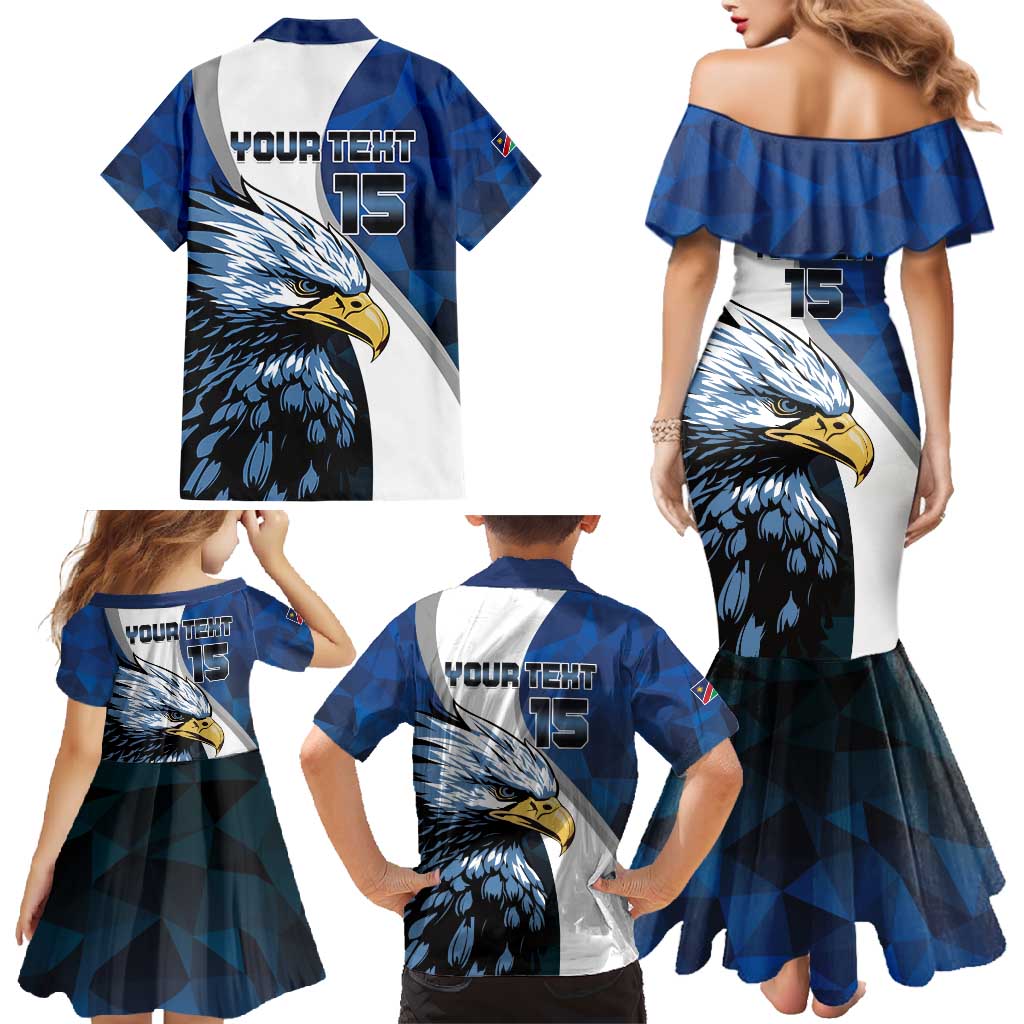 Custom Namibia Cricket Family Matching Mermaid Dress and Hawaiian Shirt Go Champions
