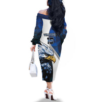 Custom Namibia Cricket Family Matching Off The Shoulder Long Sleeve Dress and Hawaiian Shirt Go Champions