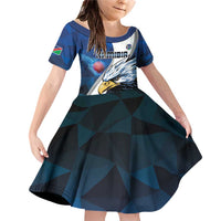 Custom Namibia Cricket Family Matching Off Shoulder Short Dress and Hawaiian Shirt Go Champions