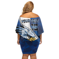 Custom Namibia Cricket Family Matching Off Shoulder Short Dress and Hawaiian Shirt Go Champions