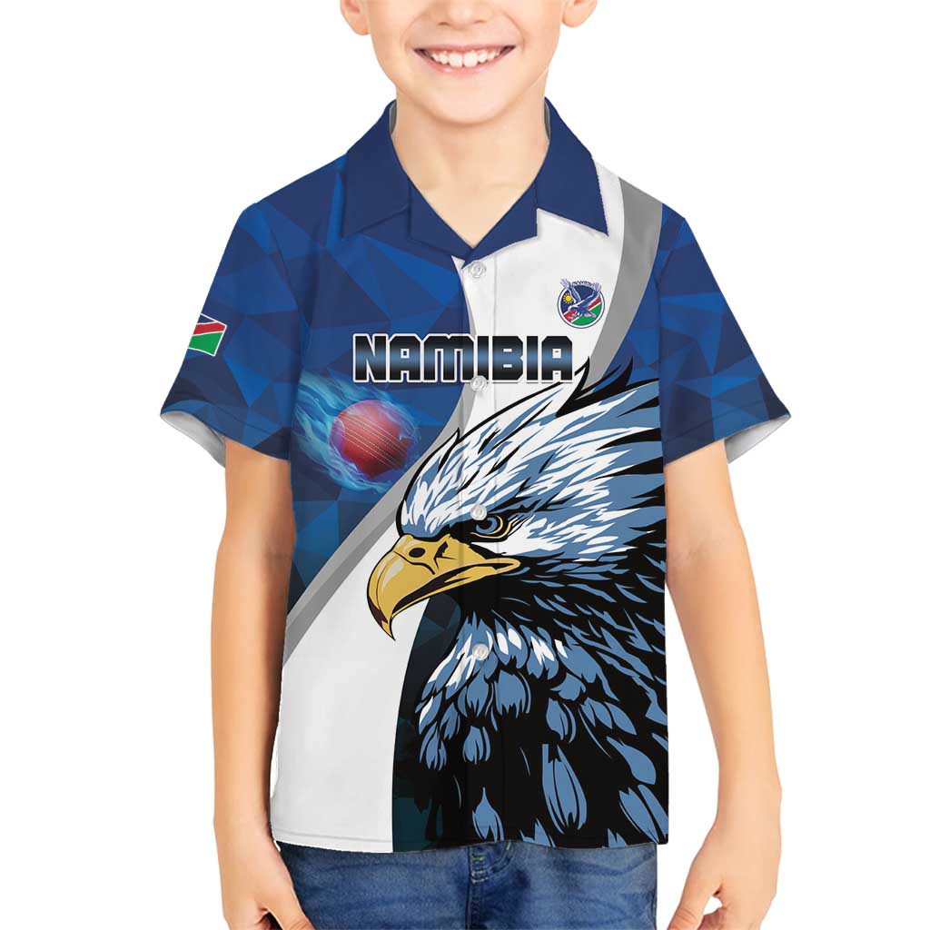 Custom Namibia Cricket Family Matching Off Shoulder Short Dress and Hawaiian Shirt Go Champions