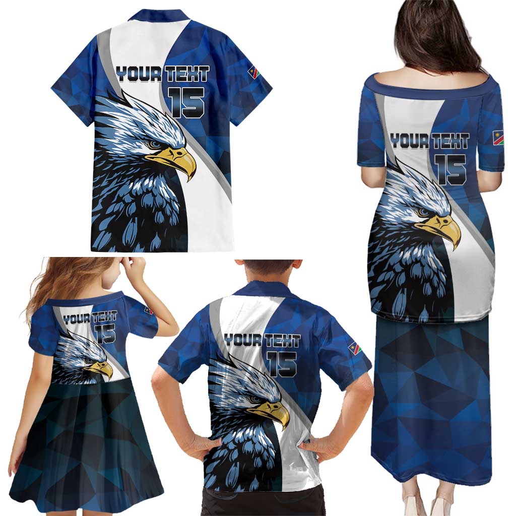 Custom Namibia Cricket Family Matching Puletasi and Hawaiian Shirt Go Champions