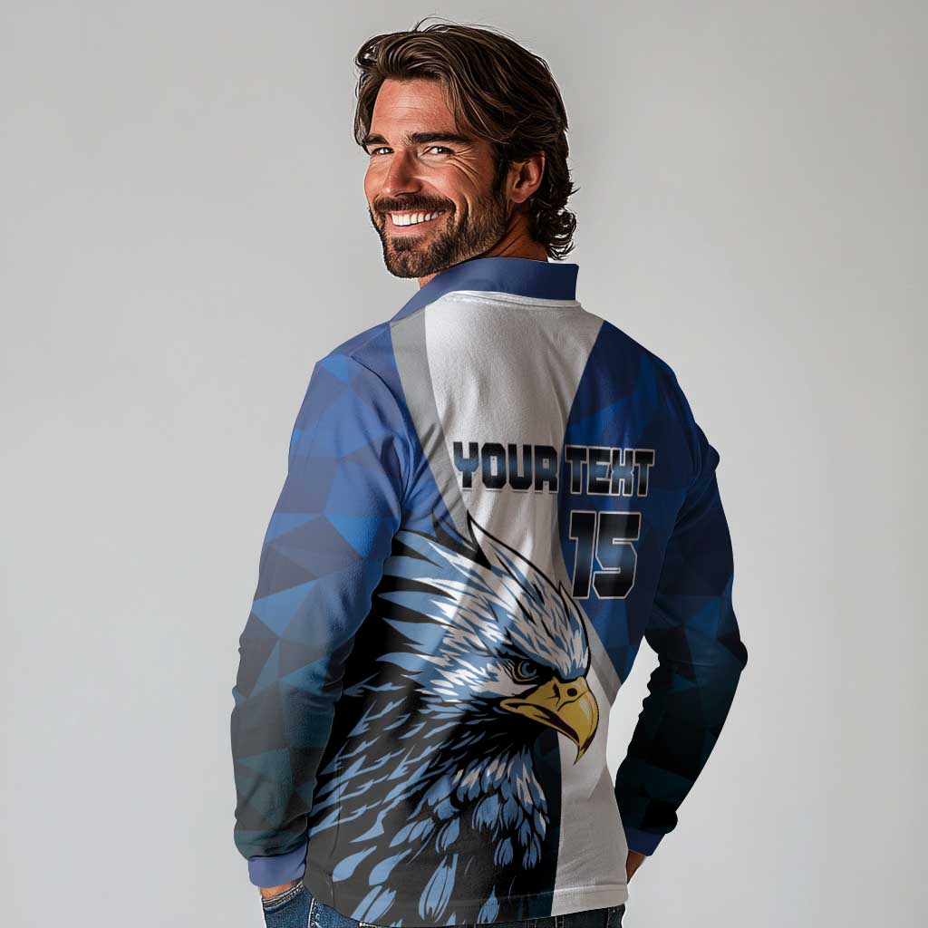 Custom Namibia Cricket Long Sleeve Polo Shirt Go Champions