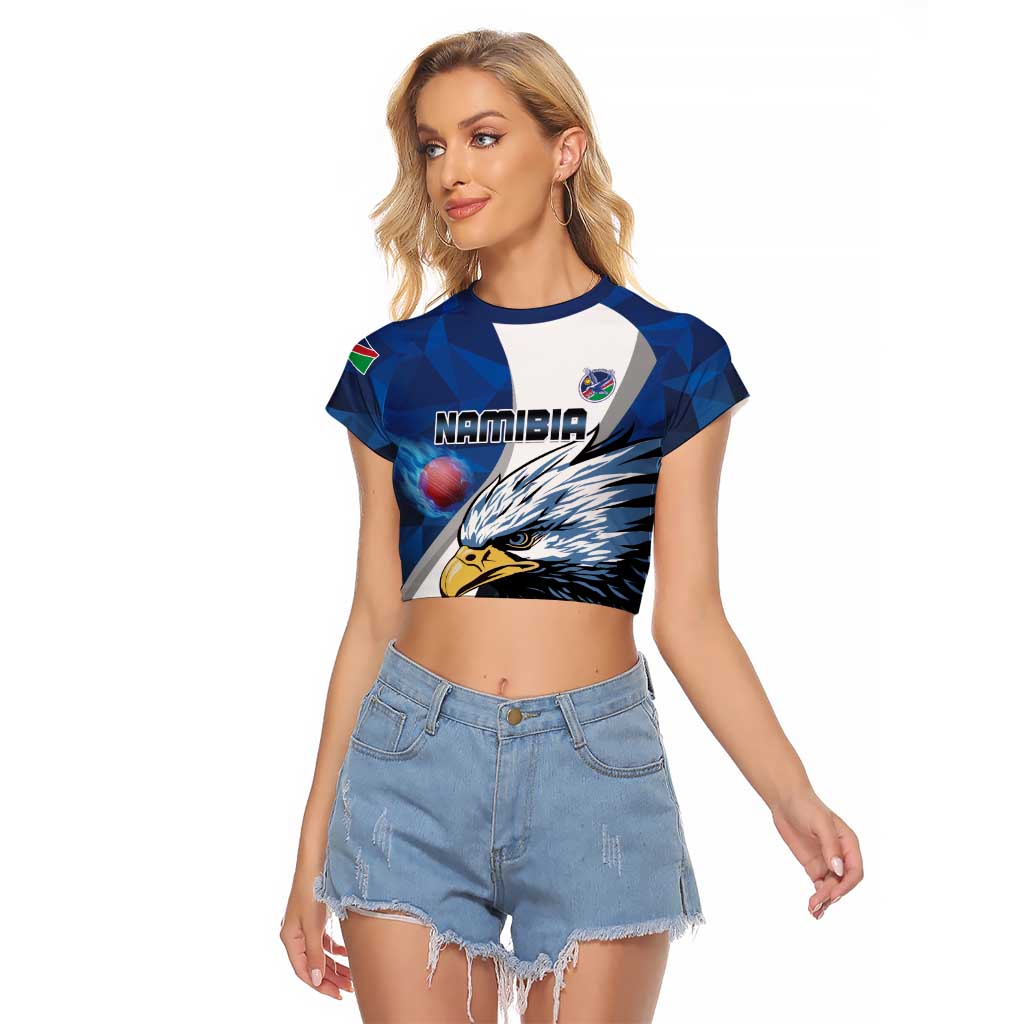Custom Namibia Cricket Raglan Cropped T Shirt Go Champions