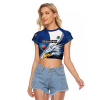 Custom Namibia Cricket Raglan Cropped T Shirt Go Champions