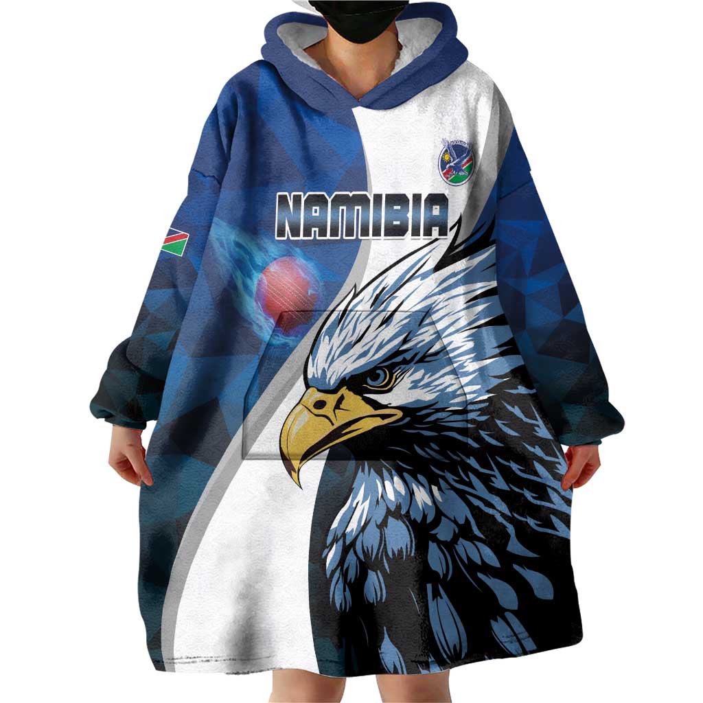 Custom Namibia Cricket Wearable Blanket Hoodie Go Champions