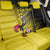 Custom Uganda Football Back Car Seat Cover Black Crowned Crane Mix Grunge Style - Yellow Color