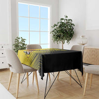 Custom Uganda Football Tablecloth Black Crowned Crane Mix Grunge Style - Yellow Color