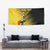 Custom Uganda Football Tapestry Black Crowned Crane Mix Grunge Style - Yellow Color