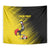 Custom Uganda Football Tapestry Black Crowned Crane Mix Grunge Style - Yellow Color