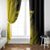 Custom Uganda Football Window Curtain Black Crowned Crane Mix Grunge Style - Yellow Color