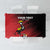 Custom Uganda Football Tablecloth Black Crowned Crane Mix Grunge Style - Red Color