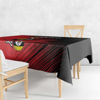 Custom Uganda Football Tablecloth Black Crowned Crane Mix Grunge Style - Red Color