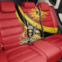 Personalized Uganda Back Car Seat Cover Black Crowned Crane With Coat Of Arms