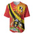 Personalized Uganda Baseball Jersey Black Crowned Crane With Coat Of Arms