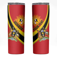 Personalised Uganda Skinny Tumbler Black Crowned Crane With Coat Of Arms