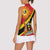 Personalized Uganda Women Sleeveless Polo Shirt Black Crowned Crane With Coat Of Arms