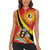 Personalized Uganda Women Sleeveless Polo Shirt Black Crowned Crane With Coat Of Arms