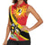 Personalized Uganda Women Sleeveless Polo Shirt Black Crowned Crane With Coat Of Arms