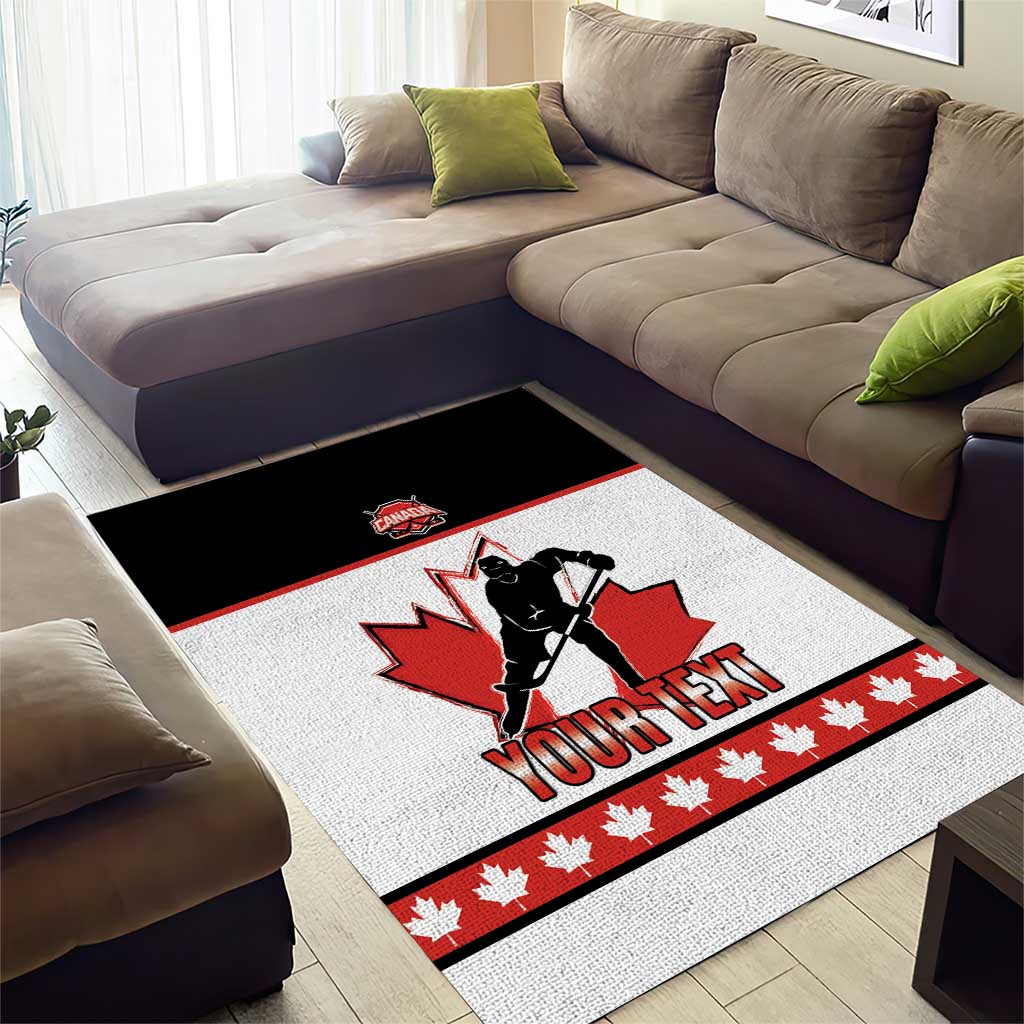 Custom Canada Ice Hockey Area Rug Go Team Canada