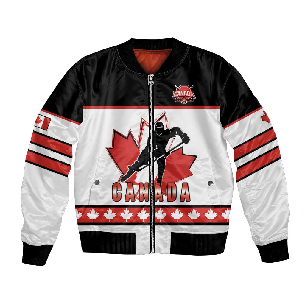 Custom Canada Ice Hockey Bomber Jacket Go Team Canada