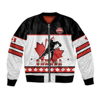 Custom Canada Ice Hockey Bomber Jacket Go Team Canada