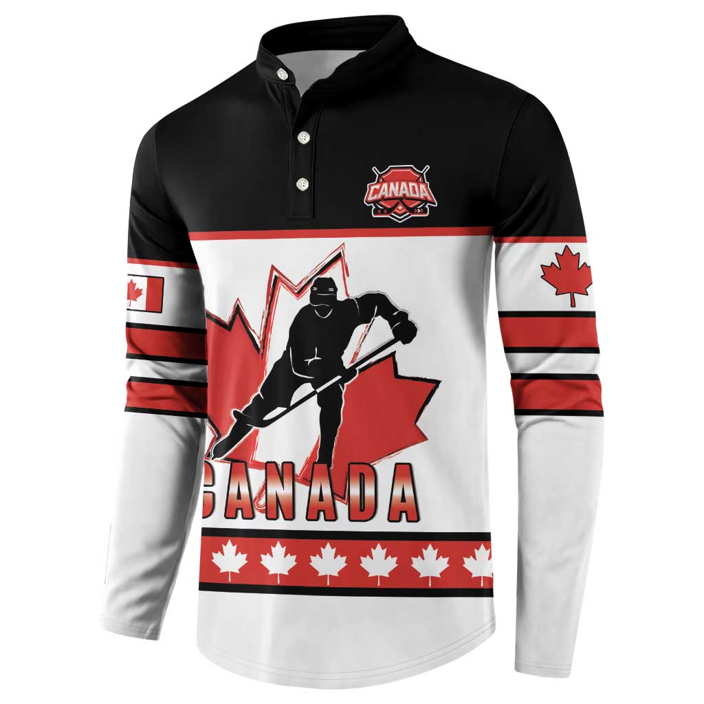 Custom Canada Ice Hockey Button Sweatshirt Go Team Canada