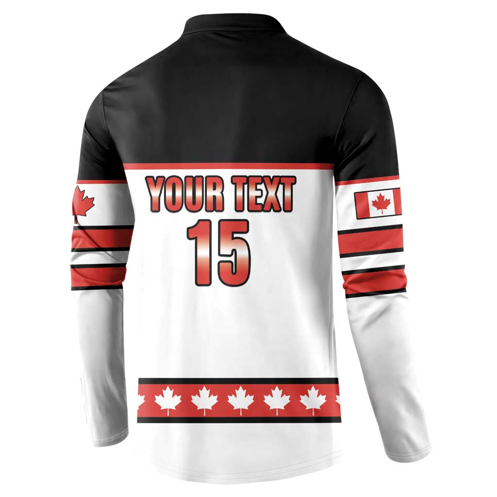 Custom Canada Ice Hockey Button Sweatshirt Go Team Canada