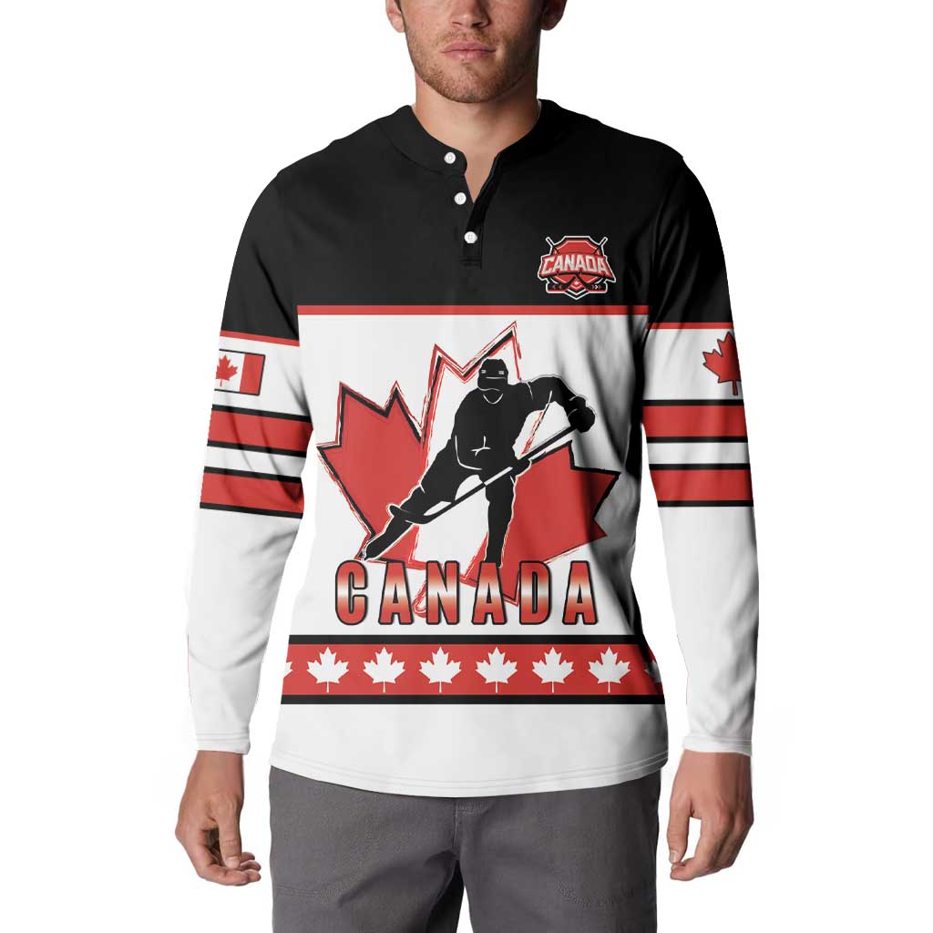 Custom Canada Ice Hockey Button Sweatshirt Go Team Canada