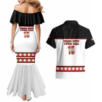Custom Canada Ice Hockey Couples Matching Mermaid Dress and Hawaiian Shirt Go Team Canada