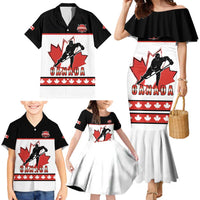 Custom Canada Ice Hockey Family Matching Mermaid Dress and Hawaiian Shirt Go Team Canada