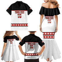 Custom Canada Ice Hockey Family Matching Mermaid Dress and Hawaiian Shirt Go Team Canada