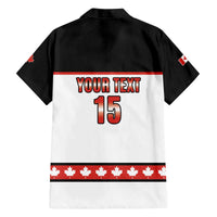 Custom Canada Ice Hockey Family Matching Off The Shoulder Long Sleeve Dress and Hawaiian Shirt Go Team Canada
