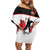 Custom Canada Ice Hockey Family Matching Off Shoulder Short Dress and Hawaiian Shirt Go Team Canada