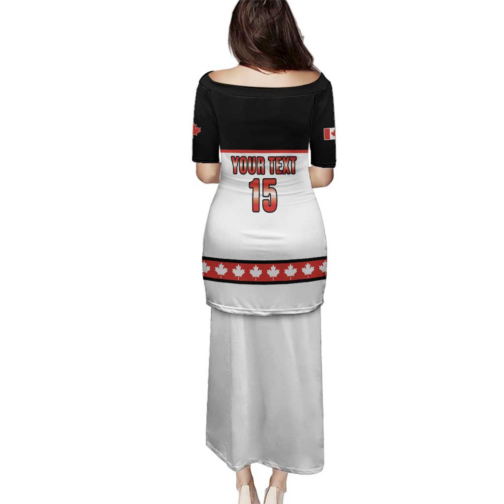 Custom Canada Ice Hockey Family Matching Puletasi and Hawaiian Shirt Go Team Canada