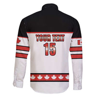 Custom Canada Ice Hockey Family Matching Short Sleeve Bodycon Dress and Hawaiian Shirt Go Team Canada