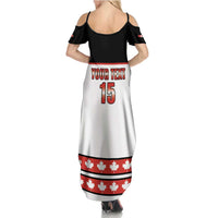 Custom Canada Ice Hockey Family Matching Summer Maxi Dress and Hawaiian Shirt Go Team Canada