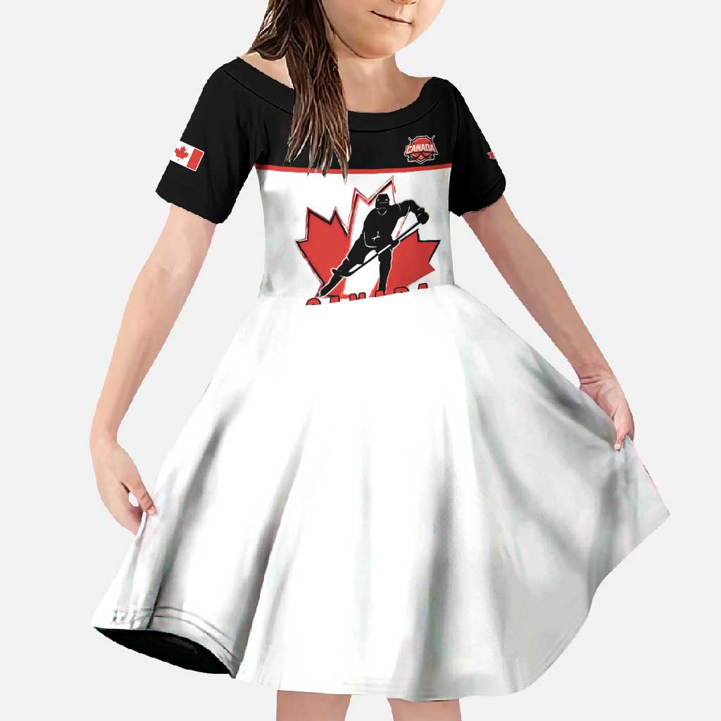 Custom Canada Ice Hockey Family Matching Tank Maxi Dress and Hawaiian Shirt Go Team Canada