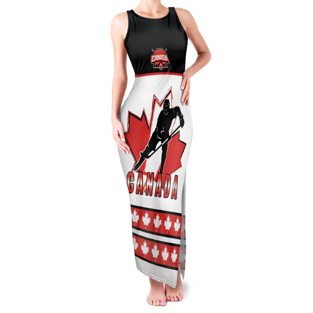 Custom Canada Ice Hockey Family Matching Tank Maxi Dress and Hawaiian Shirt Go Team Canada