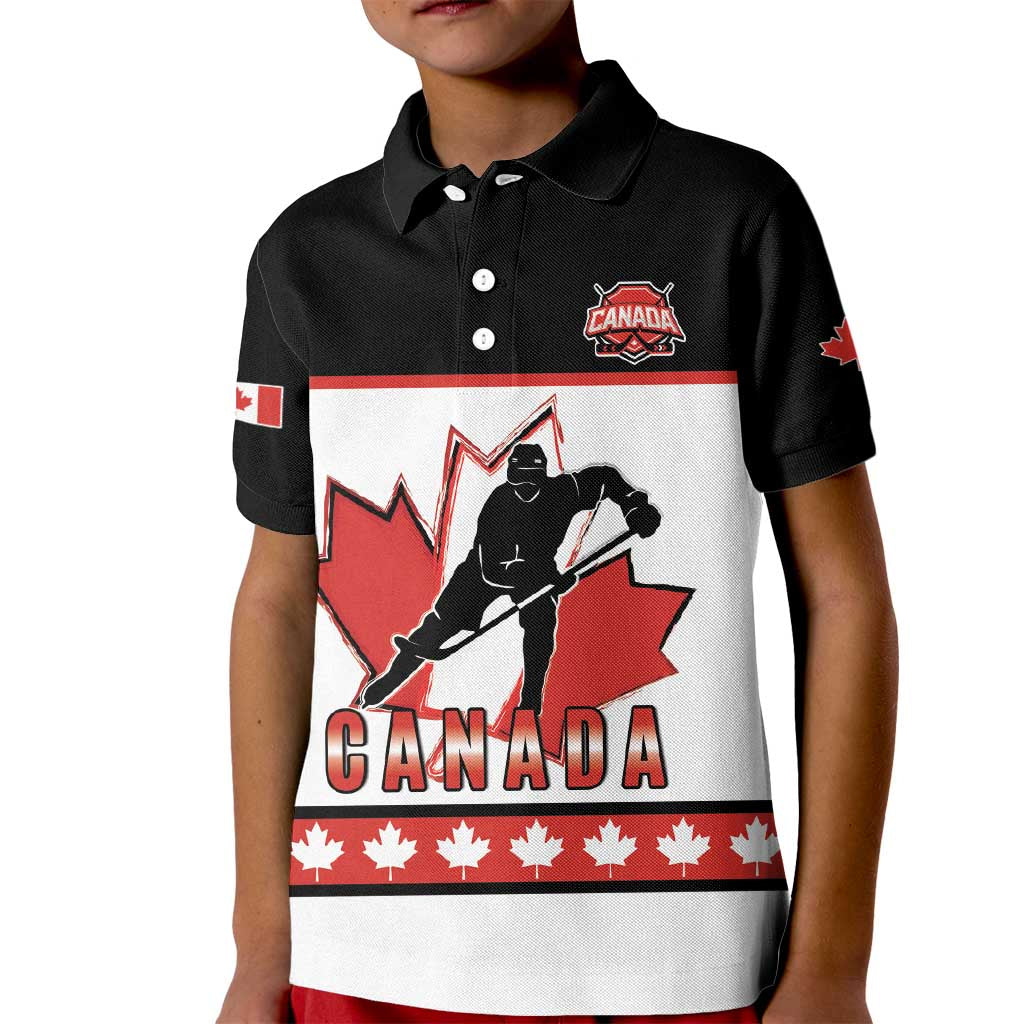 Custom Canada Ice Hockey Kid Polo Shirt Go Team Canada