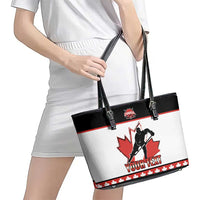 Custom Canada Ice Hockey Leather Tote Bag Go Team Canada