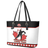 Custom Canada Ice Hockey Leather Tote Bag Go Team Canada