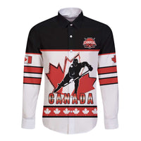 Custom Canada Ice Hockey Long Sleeve Button Shirt Go Team Canada