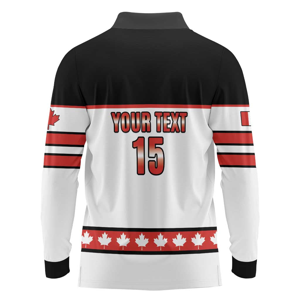 Custom Canada Ice Hockey Long Sleeve Polo Shirt Go Team Canada