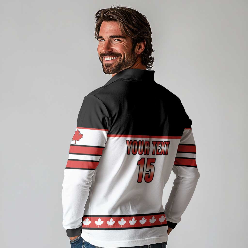Custom Canada Ice Hockey Long Sleeve Polo Shirt Go Team Canada