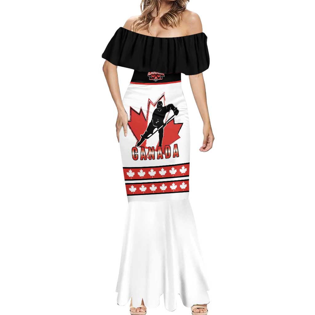 Custom Canada Ice Hockey Mermaid Dress Go Team Canada