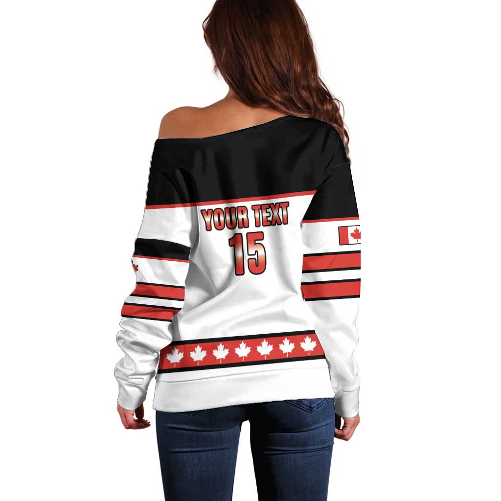 Custom Canada Ice Hockey Off Shoulder Sweater Go Team Canada