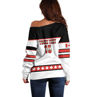 Custom Canada Ice Hockey Off Shoulder Sweater Go Team Canada